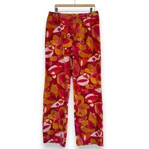 Oilily Y2K 70s Print Groovy Pants Funky Hippie Psychedelic Corduroy Retro